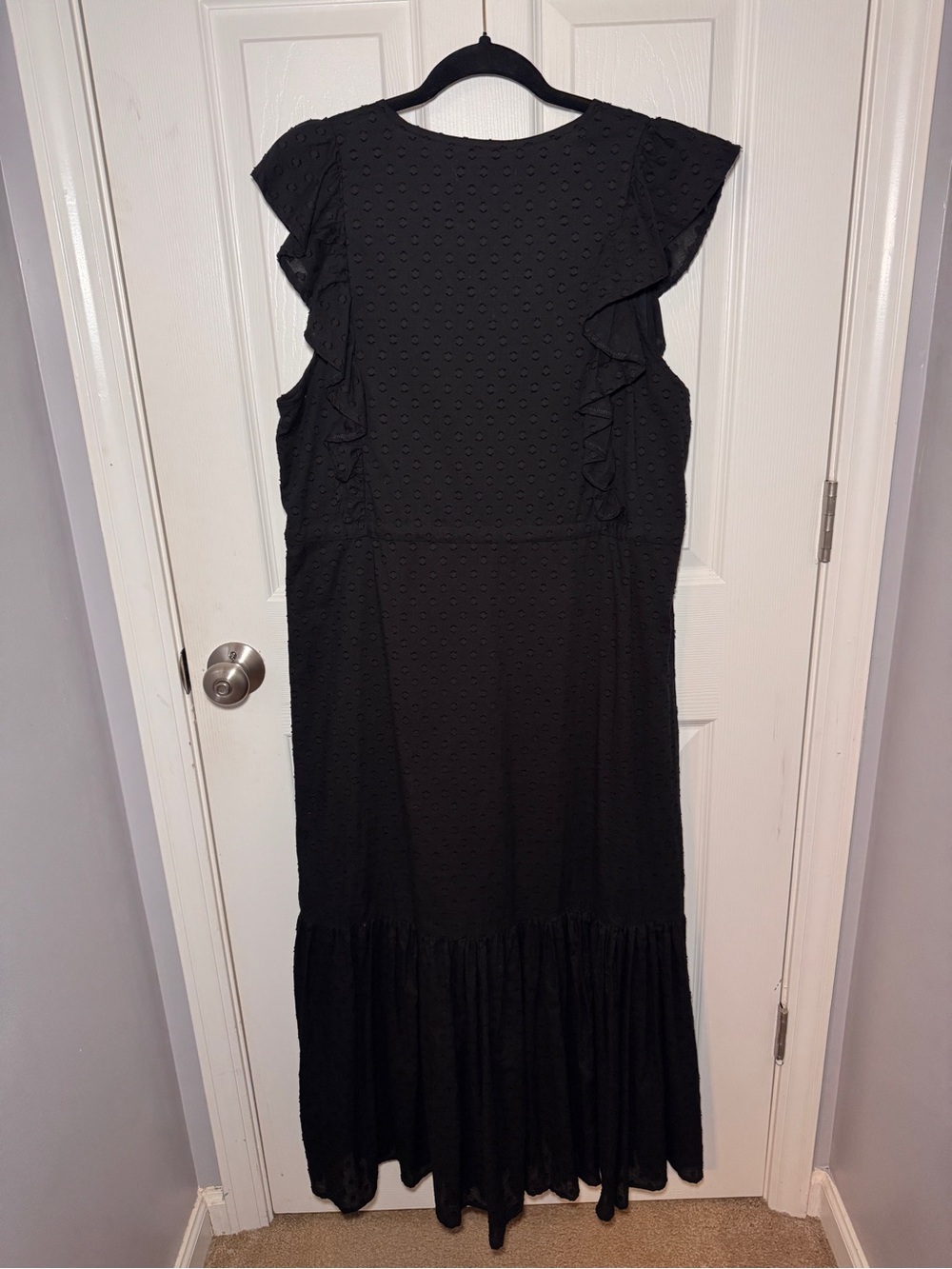 India Collection by Emerson Fry Surya - Black Swiss Dot Dress - Picture 12 of 16